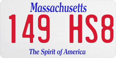 MA license plate 149HS8