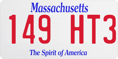 MA license plate 149HT3