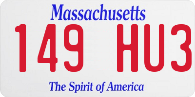 MA license plate 149HU3