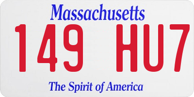MA license plate 149HU7