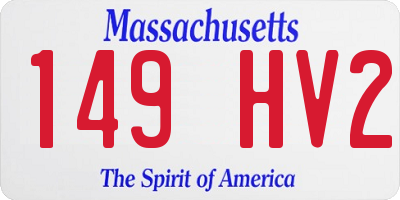 MA license plate 149HV2