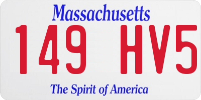MA license plate 149HV5