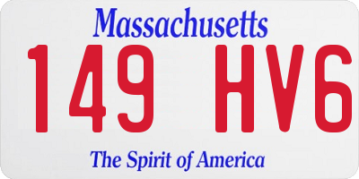 MA license plate 149HV6