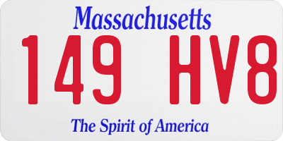 MA license plate 149HV8