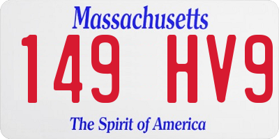 MA license plate 149HV9