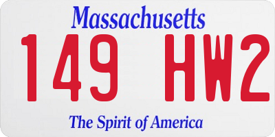 MA license plate 149HW2