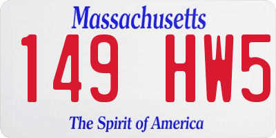 MA license plate 149HW5