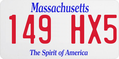 MA license plate 149HX5