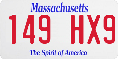 MA license plate 149HX9