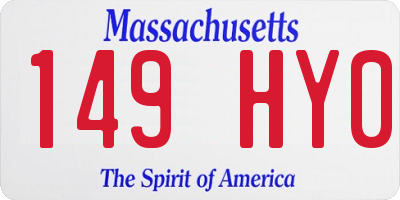 MA license plate 149HY0