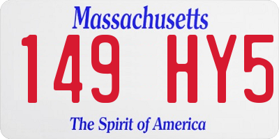MA license plate 149HY5
