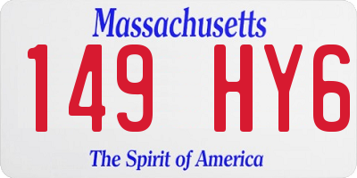 MA license plate 149HY6