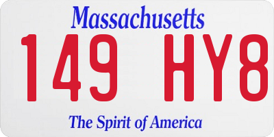 MA license plate 149HY8