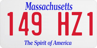 MA license plate 149HZ1