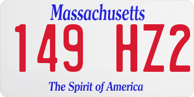 MA license plate 149HZ2