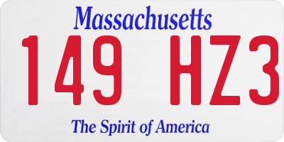 MA license plate 149HZ3