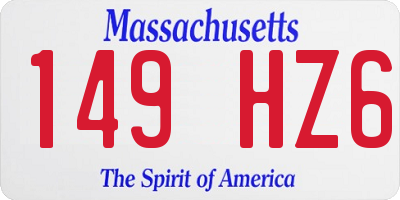 MA license plate 149HZ6