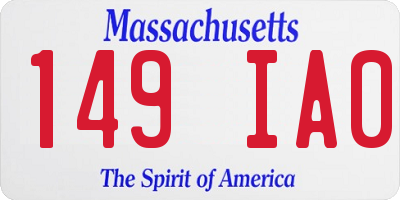 MA license plate 149IA0