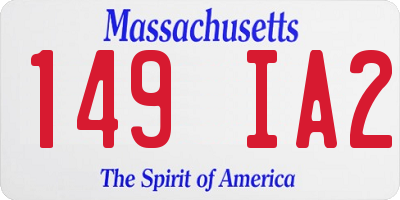 MA license plate 149IA2