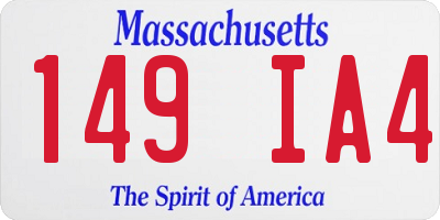 MA license plate 149IA4