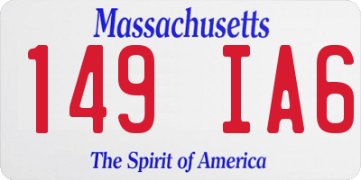 MA license plate 149IA6