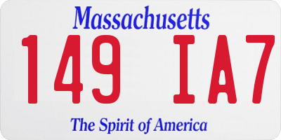 MA license plate 149IA7