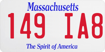MA license plate 149IA8