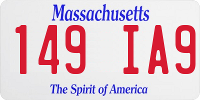 MA license plate 149IA9