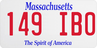 MA license plate 149IB0