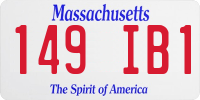 MA license plate 149IB1