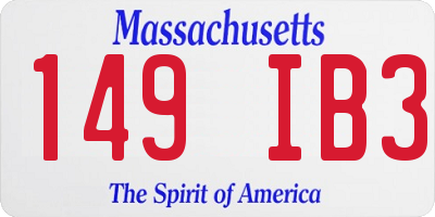 MA license plate 149IB3