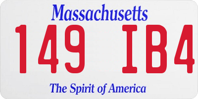 MA license plate 149IB4