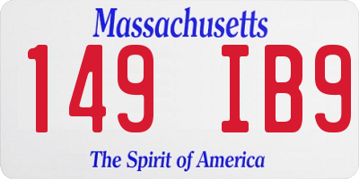MA license plate 149IB9
