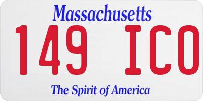 MA license plate 149IC0