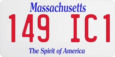 MA license plate 149IC1