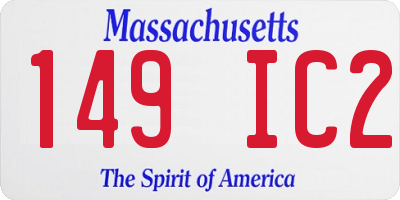 MA license plate 149IC2