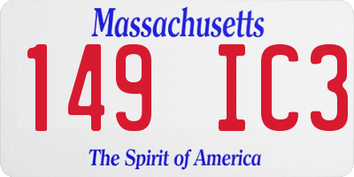 MA license plate 149IC3