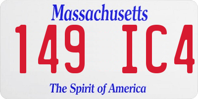 MA license plate 149IC4