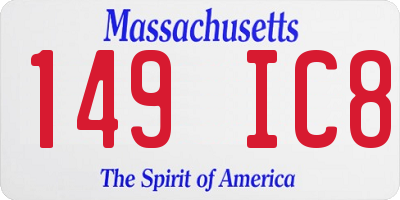 MA license plate 149IC8