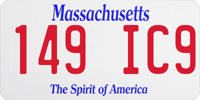 MA license plate 149IC9