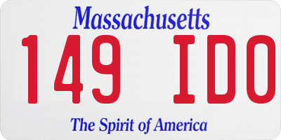 MA license plate 149ID0