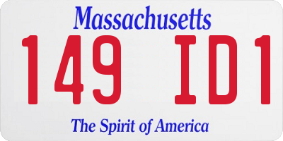 MA license plate 149ID1