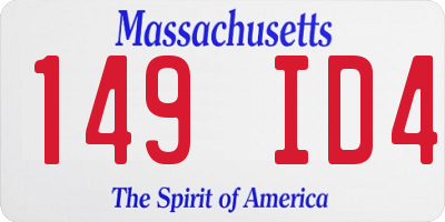 MA license plate 149ID4