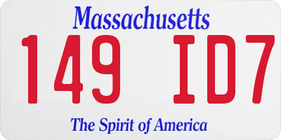 MA license plate 149ID7
