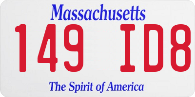 MA license plate 149ID8