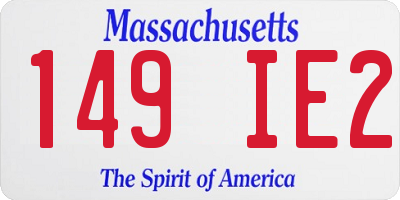 MA license plate 149IE2