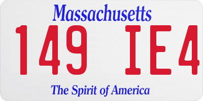 MA license plate 149IE4