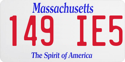 MA license plate 149IE5