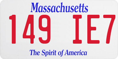 MA license plate 149IE7