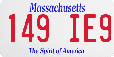 MA license plate 149IE9
